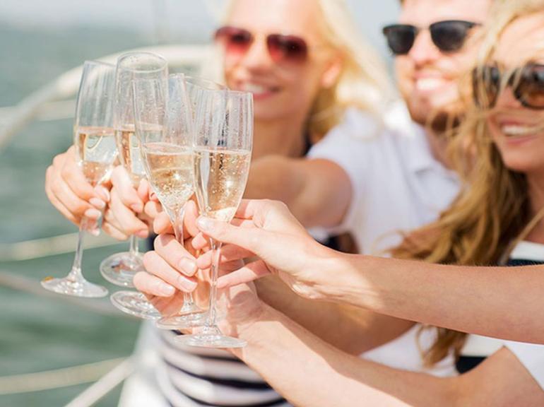 Private Lobster and Champagne Catamaran Cruise from Santorini - Sunset Tour