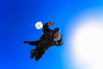 Tandem Skydiving Over Greece